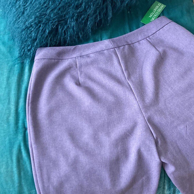 United States of Benetton deadstock vintage NWT purple polyester trousers size 8