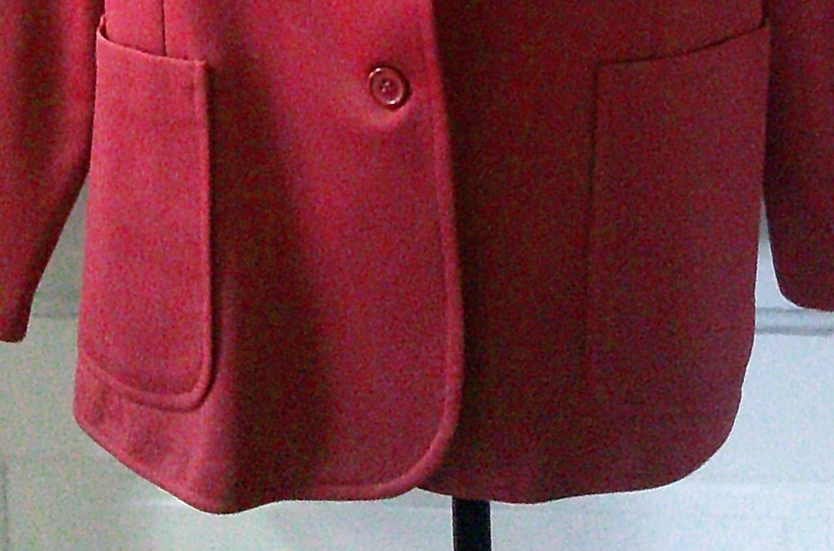 70&rsquo;s Wine Red 2 Button Front Unlined Polyester Suit Jacket Blazer L