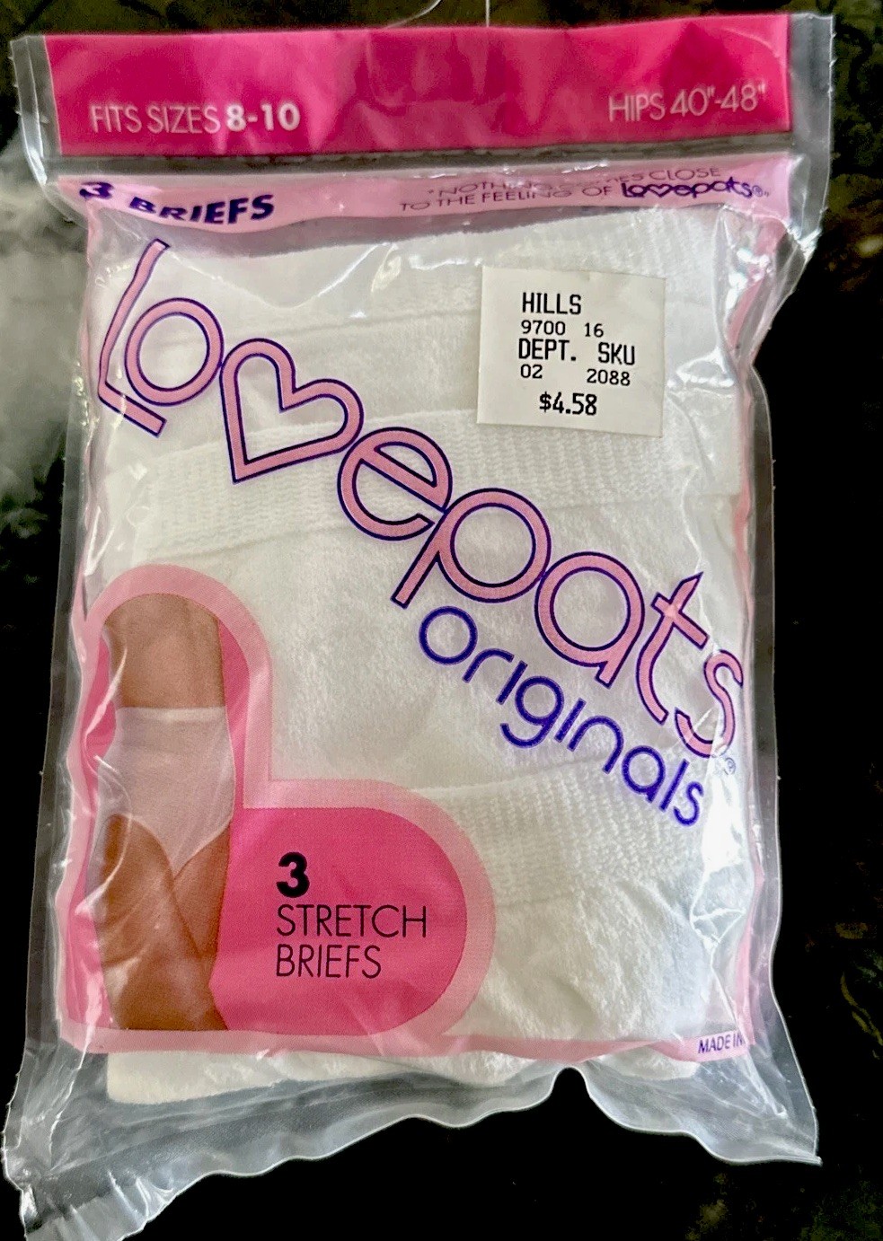 Vintage Lovepats Originals 3 Pack Stretch Briefs White High Waist Sizes 8-10 NOS