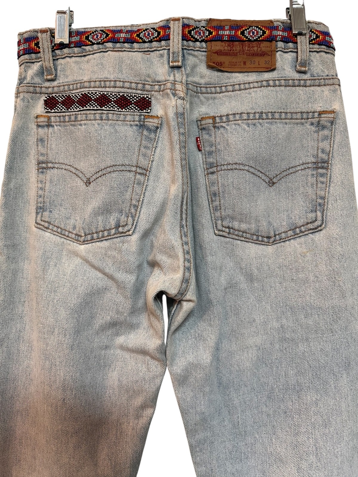 Vintage 1990’s Buzz 18 Beaded Levi’s 505 Jeans Women’s Embellished Upcycled 6 S