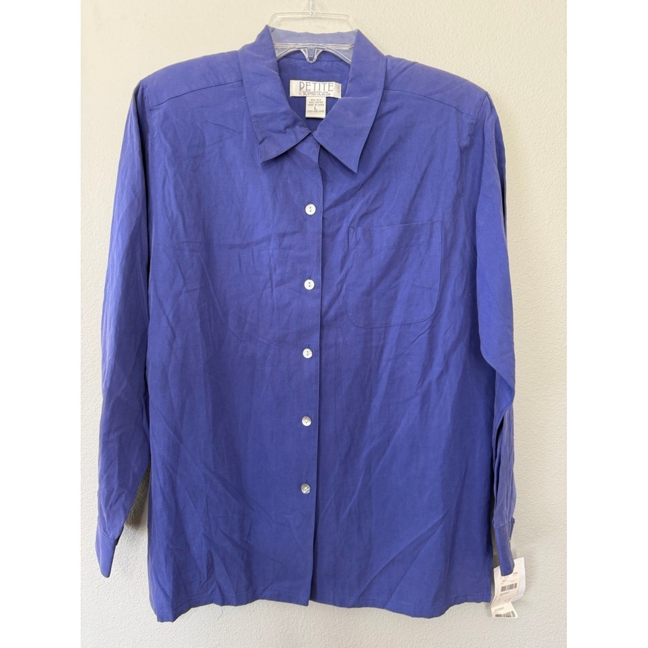 VTG Petite Sophisticated Silk/Cotton Button Up Shirt Large Dead Stock SOFT