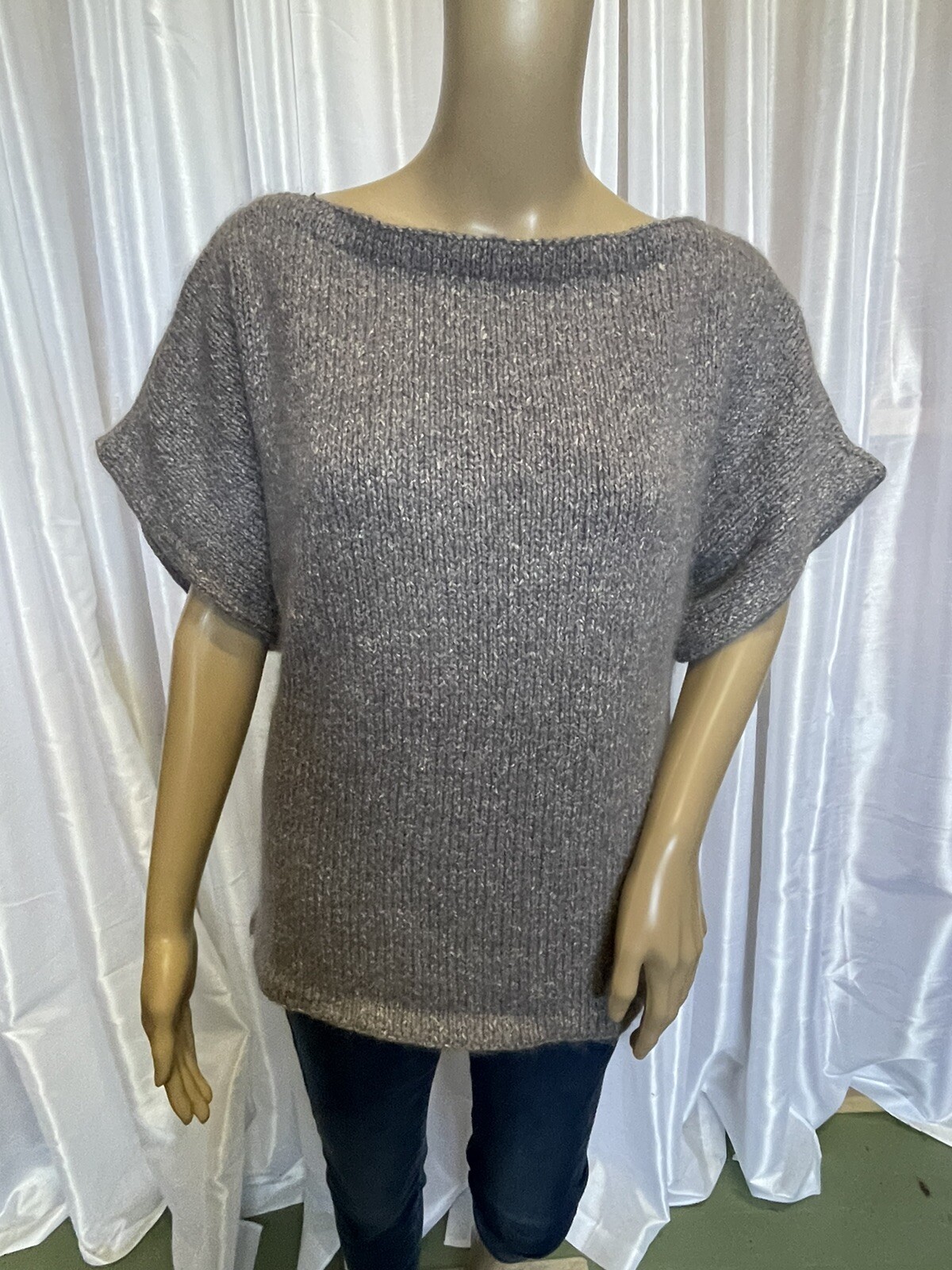 Vintage HANDKNIT boatneck sweater
