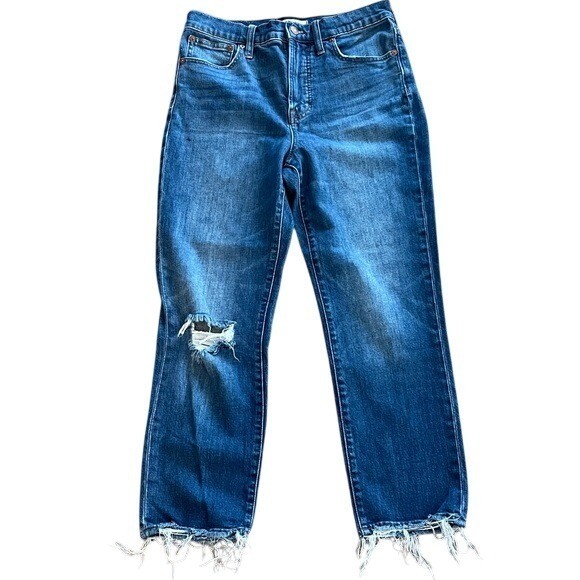 Madewell The Perfect Vintage Crop Distressed Jeans 28