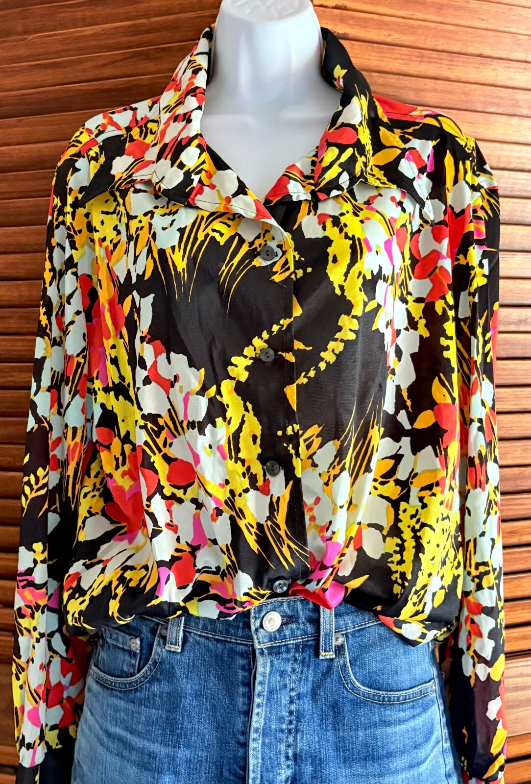 Vintage Shamis Floral Button Down 1970&rsquo;s M/L