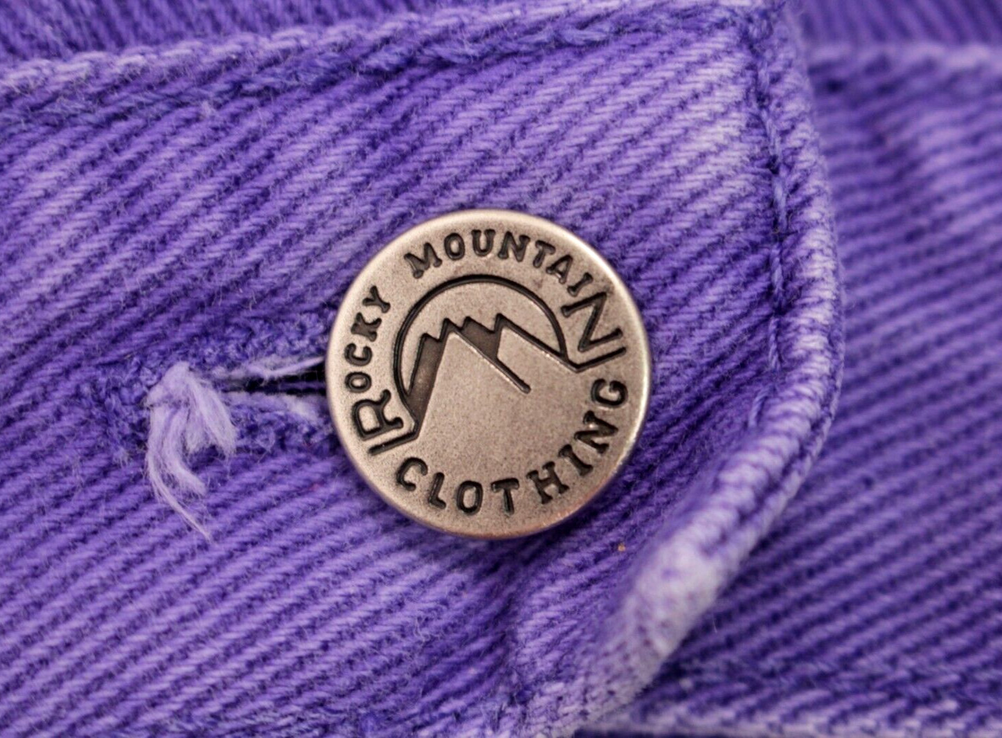 VTG Women&rsquo;s 90s Purple Denim Rocky Mountain Jeans Sz 33 1990s Rockies Bareback