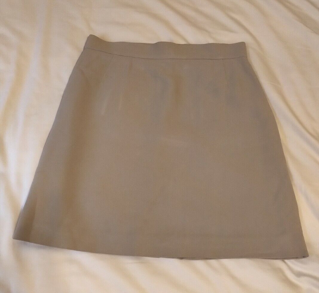 VINTAGE 1990S BYBLOS ITALY LIGHT DOVE GRAY MINI SKIRT ITALIAN 40 US 6