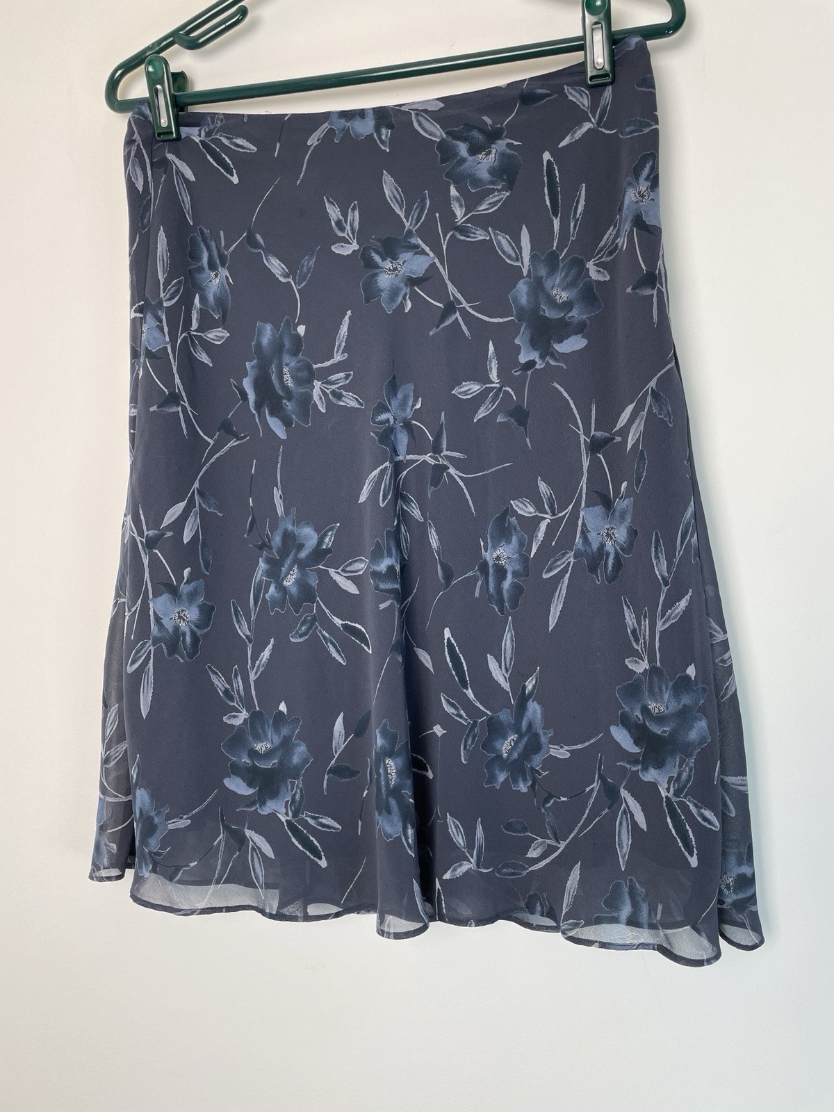 Vintage 90s Compagnie Internationale Express Blue Floral Skirt Above Knee Sz M