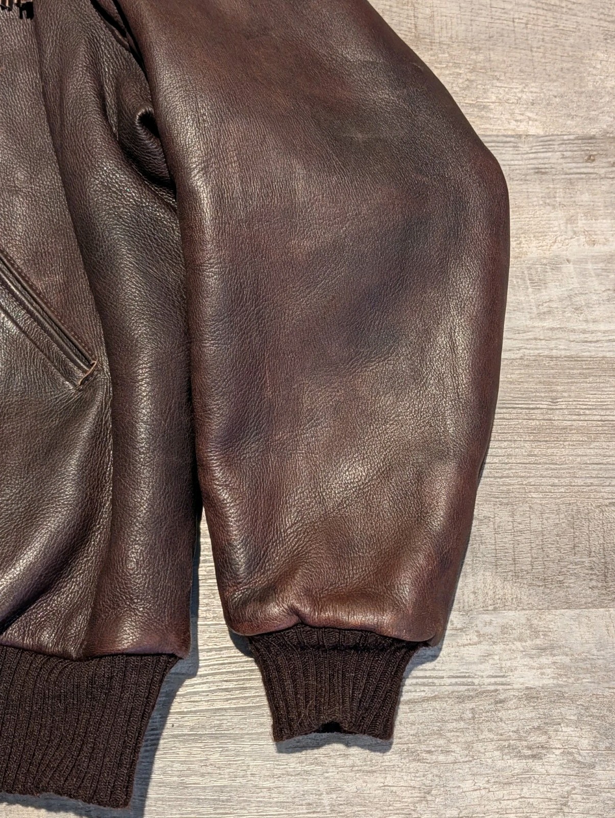 Vtg UBER Fringed Genuine Leather Bomber Jacket Minnesota USA XL 2XL Quilt Lined
