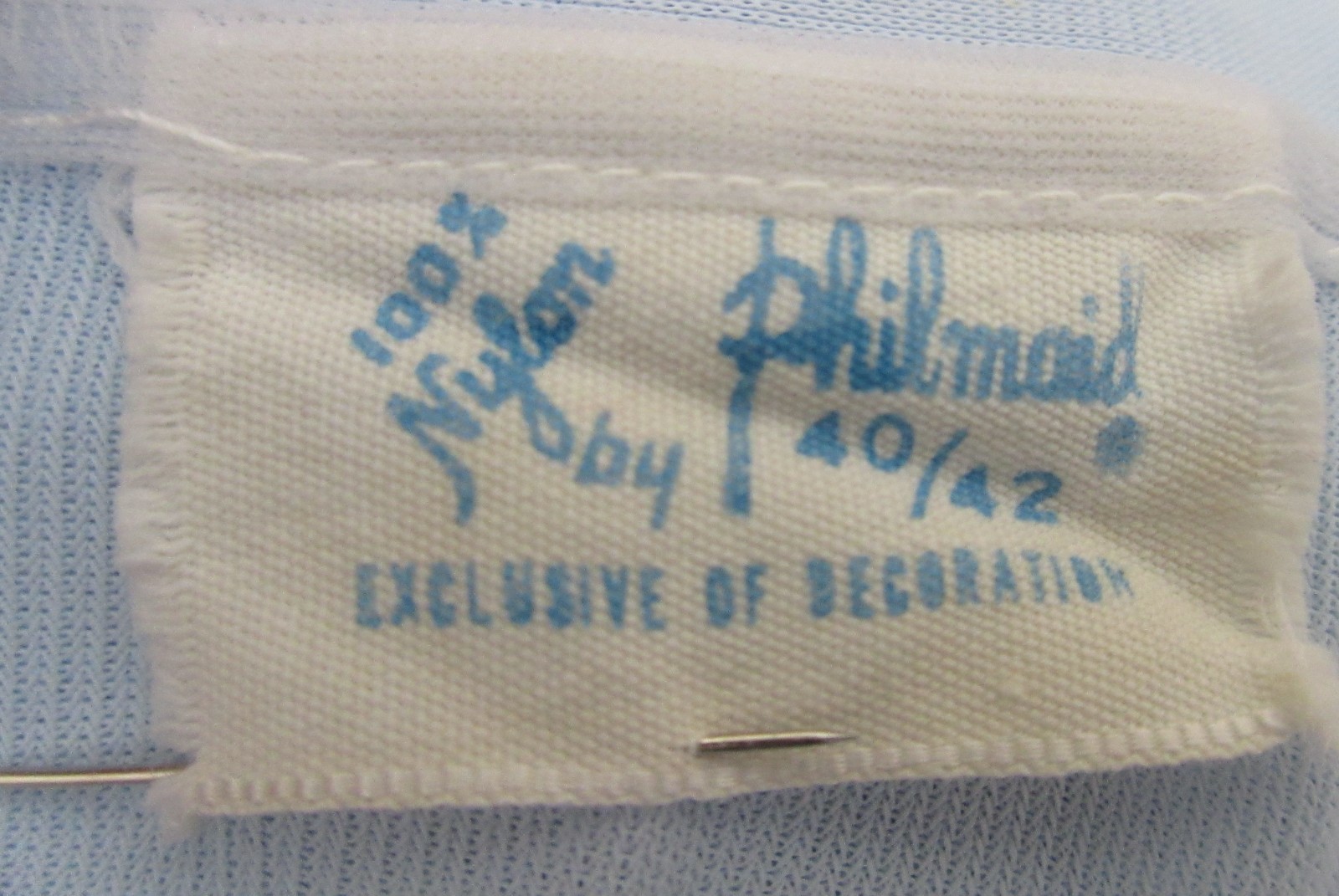 1960&rsquo;s BED JACKET PHILMAID BLUE nylon LACE RUFFLE size LARGE 40/42 USA