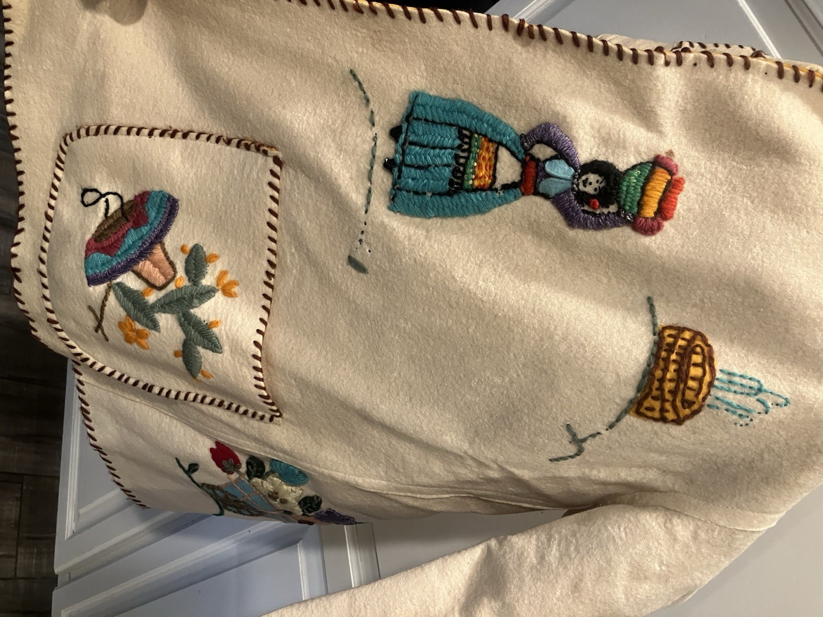 Mexican Tourist Jacket Vintage Wool with Anahuac Embroidery