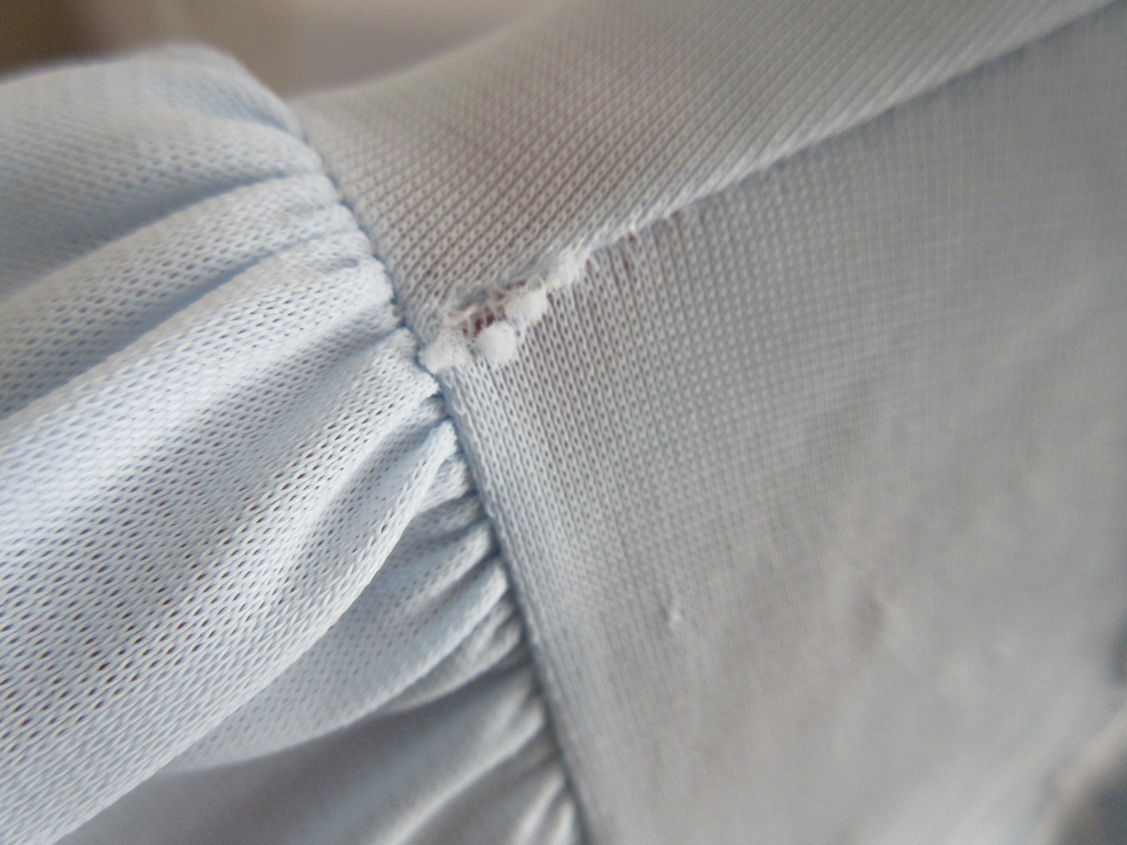 1960&rsquo;s BED JACKET PHILMAID BLUE nylon LACE RUFFLE size LARGE 40/42 USA
