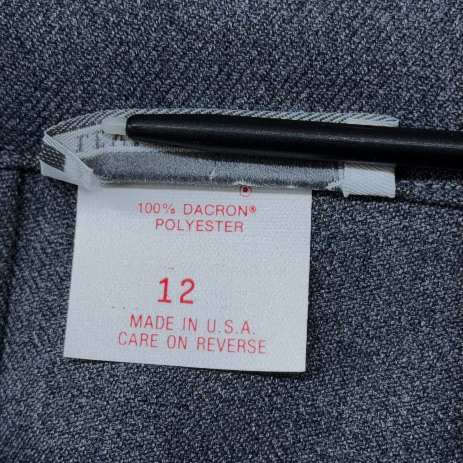 Vtg Levi&rsquo;s Bend Over Sta-Prest Gray Slacks Womens Size 12 (28×28) Made in USA
