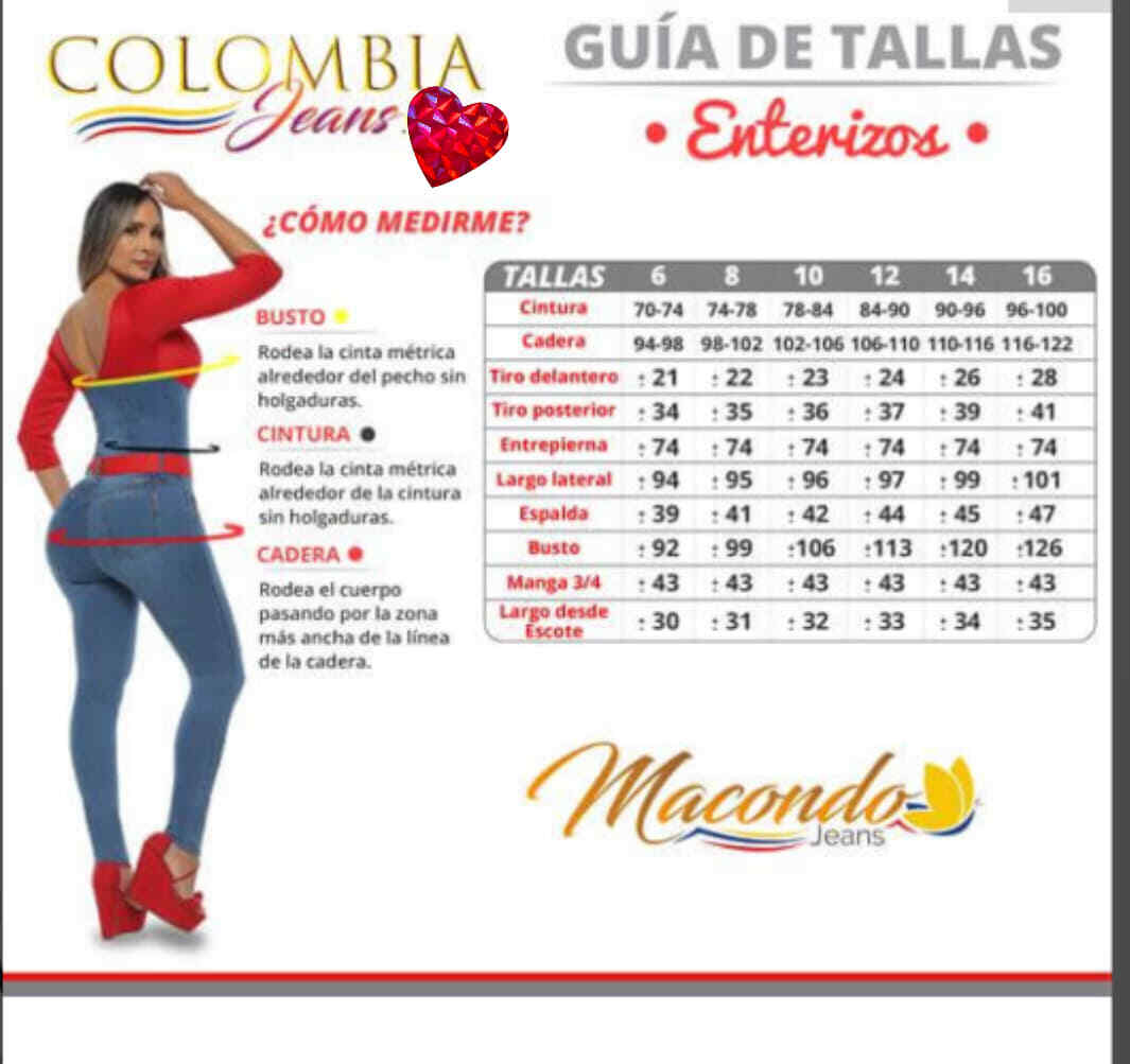 MACONDO JEANS COLOMBIANOS, Butt Lifter Colombian Slimming Sexy Jumpsuit #M3851
