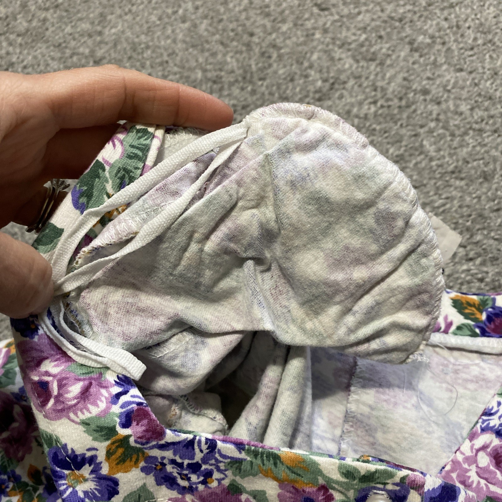 Vtg 80s Spring Floral Button Up Romper M Cotton Best American Clothing *Read*