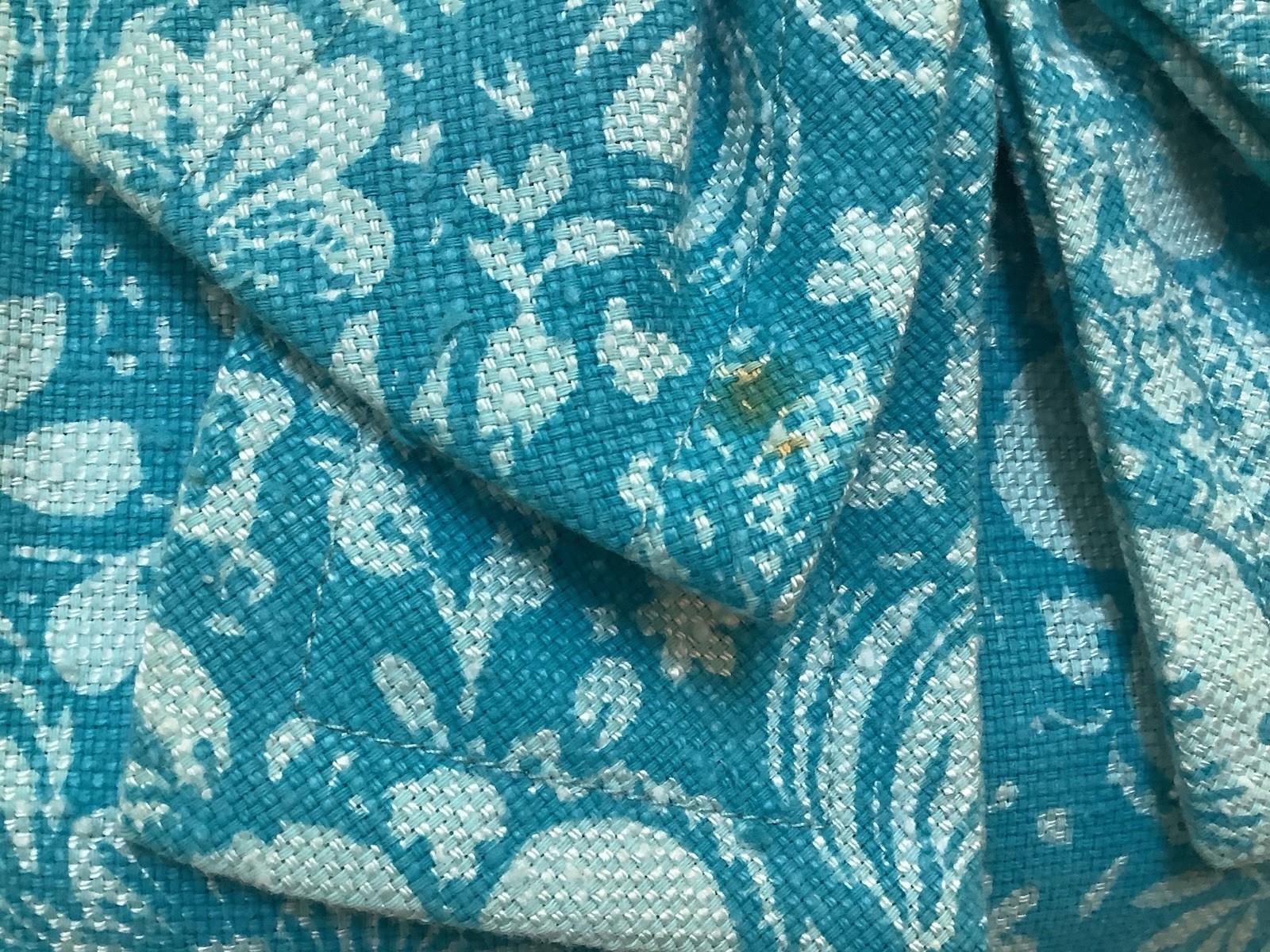 Vintage 1960s Aqua Floral Lined Sleeveless Sheath Dress Peck & Peck ILGWU Label