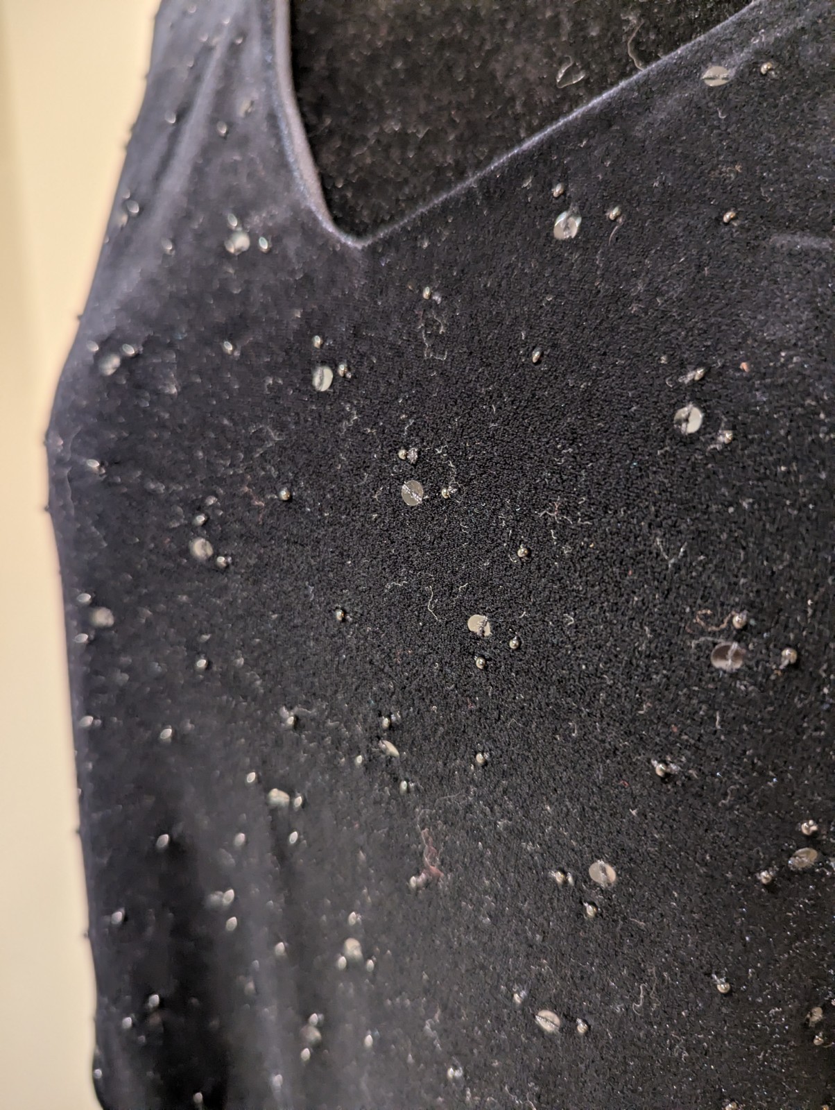Vintage 1990s Laura Ashley Black Velvet Sequin Beaded Dress 3/4 Sleeve Large