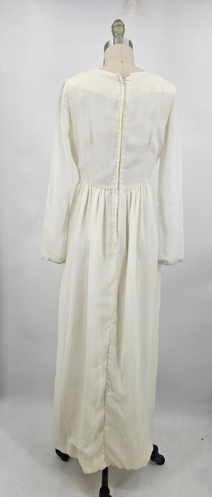 VTG Young Edwardian Arpeja Off White Gauze Maxi Dress Womens 11 Peasant