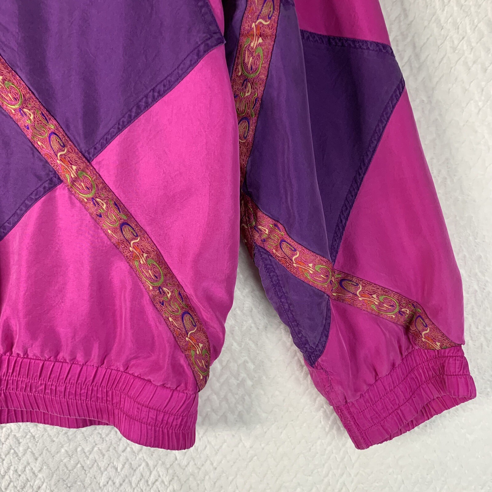 Vintage Oleg Cassini Windbreaker Jacket Women’s Size Medium 100% Silk