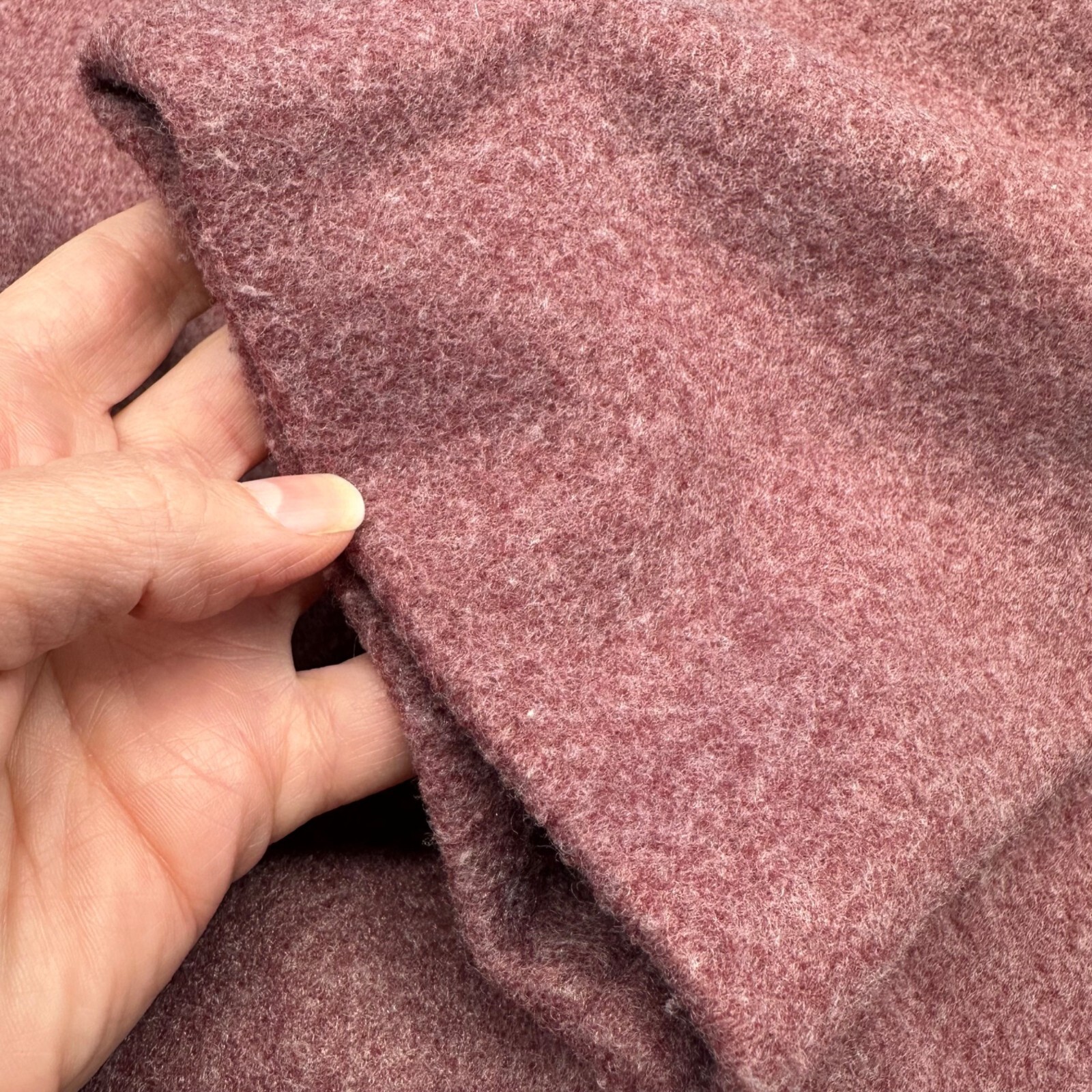 Vintage Womens Coat Sears Button Closure Pockets Mauve Pink 1980s Retro Long