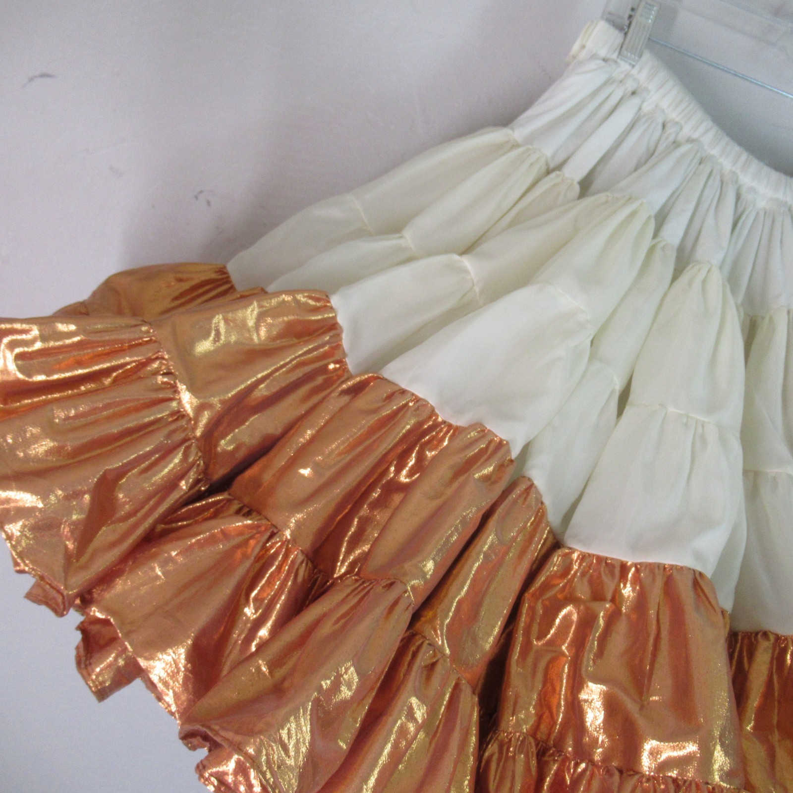 Million Dollar Petticoat Square Dance M Ruffles Metal Copper 3 Tiers 2 Layers