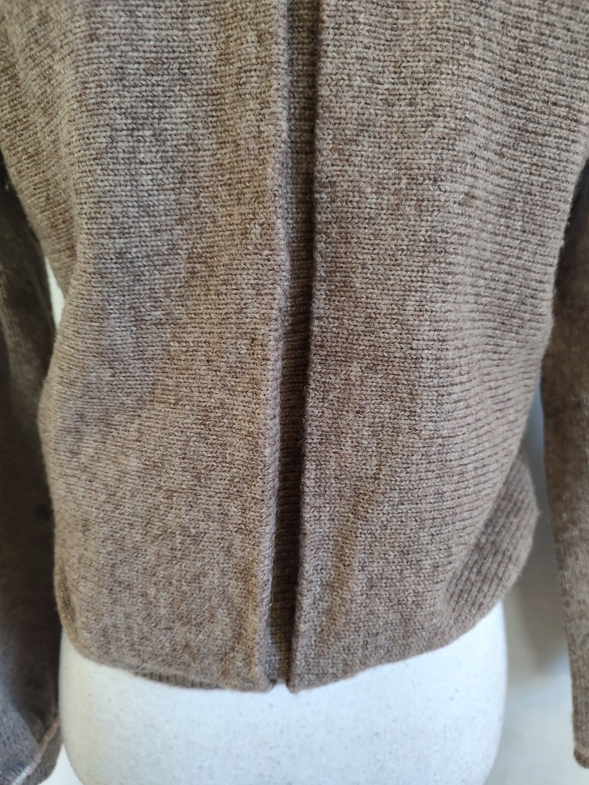 Vintage 60&rsquo;s Angie Dix Sweater Cardigan 100% New Wool Fancy Knit Rose Gray Small