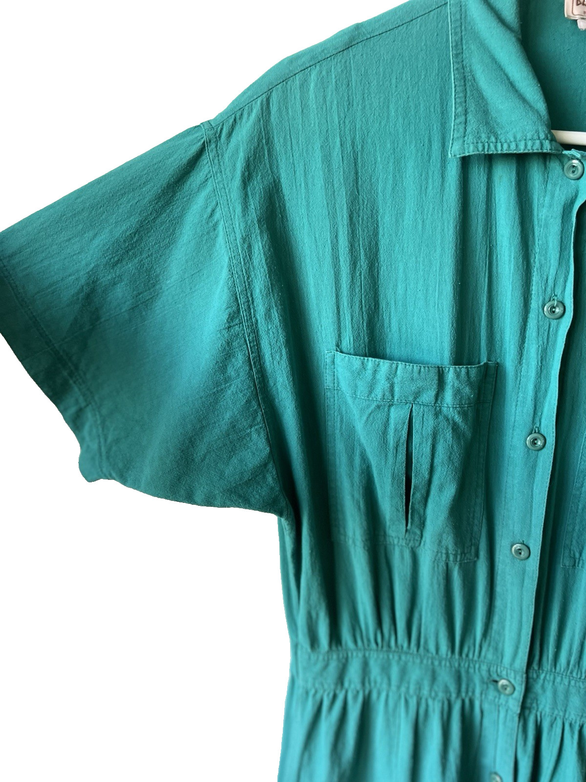 Balkan II Women&rsquo;s Vintage Jumpsuit Teal 100% Cotton XS Regular Made in Cyprus