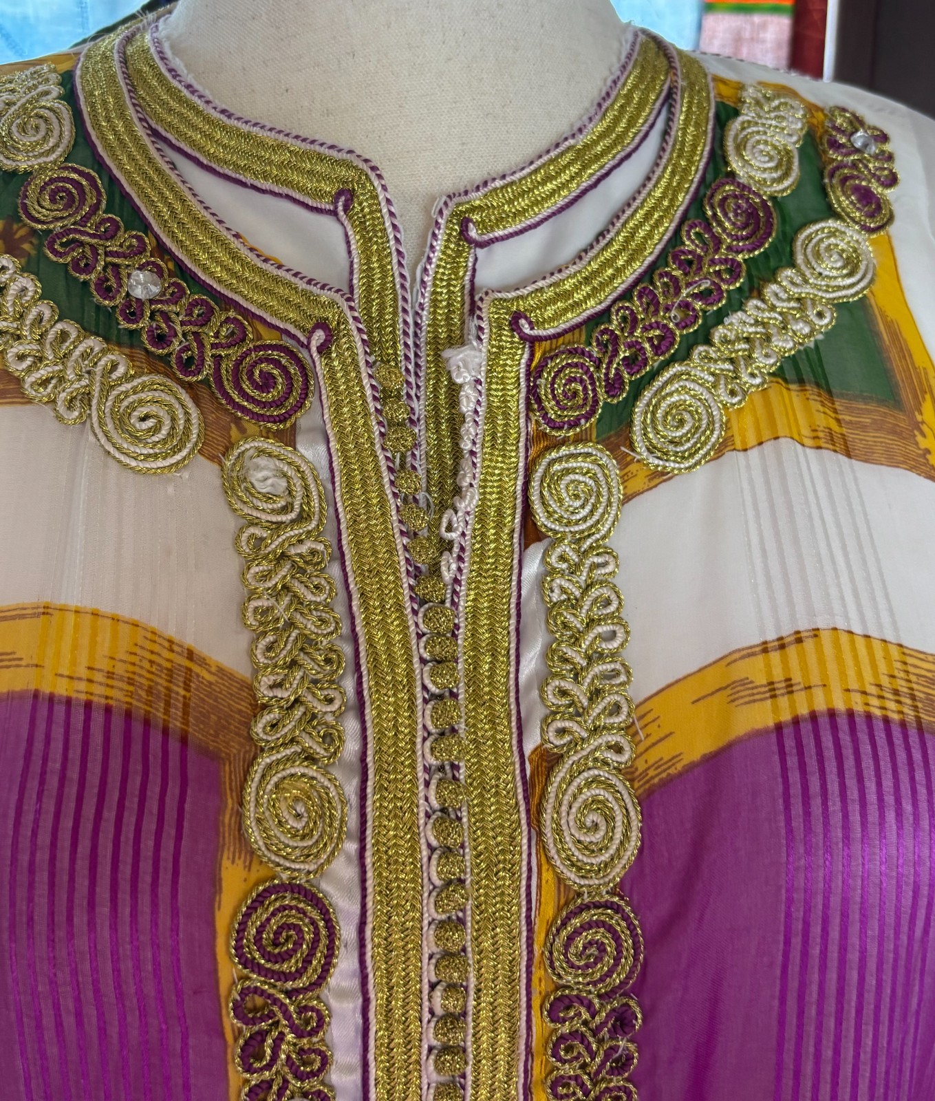 Vtg mid 60&rsquo;s – 70&rsquo;s 2pc Moroccan Caftan Set Sz L-XL