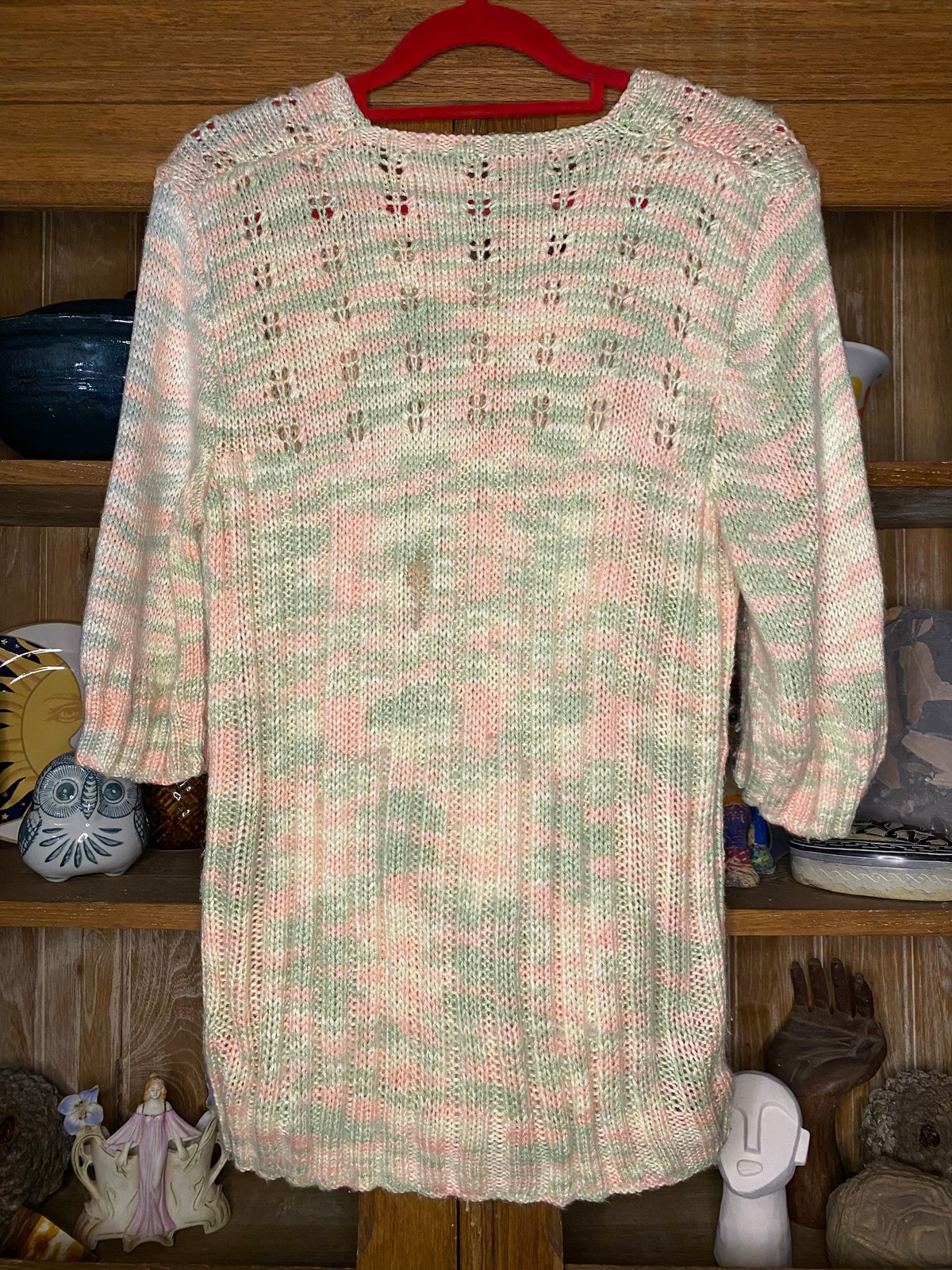 Pink and Green Knit Top Size 10