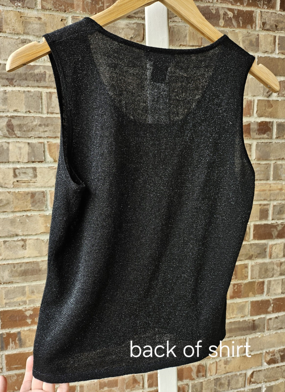 Vintage 1990s 2000s Black Glitter Sheer Tank Womens Small Junior Large Y2k