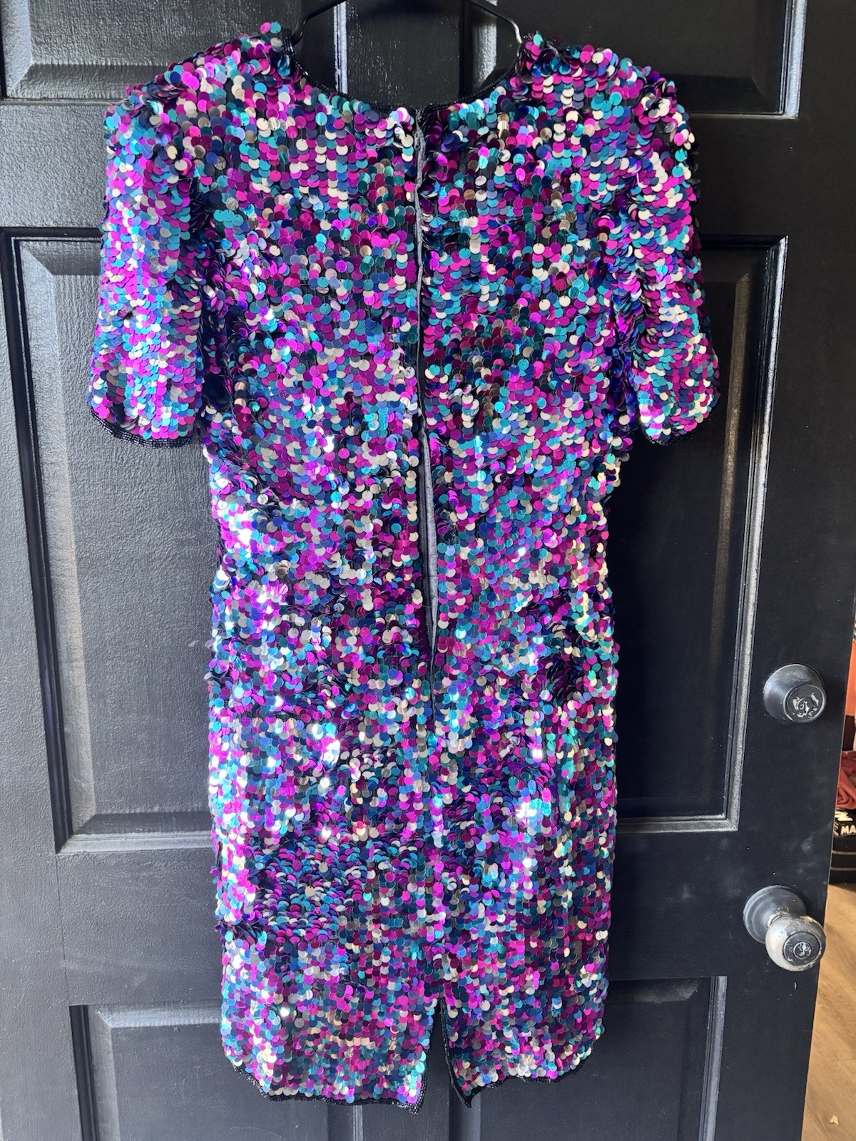 Vtg Silk Allover Paillette Cocktail Formal Sheath Mermaid Fairy New Years Party