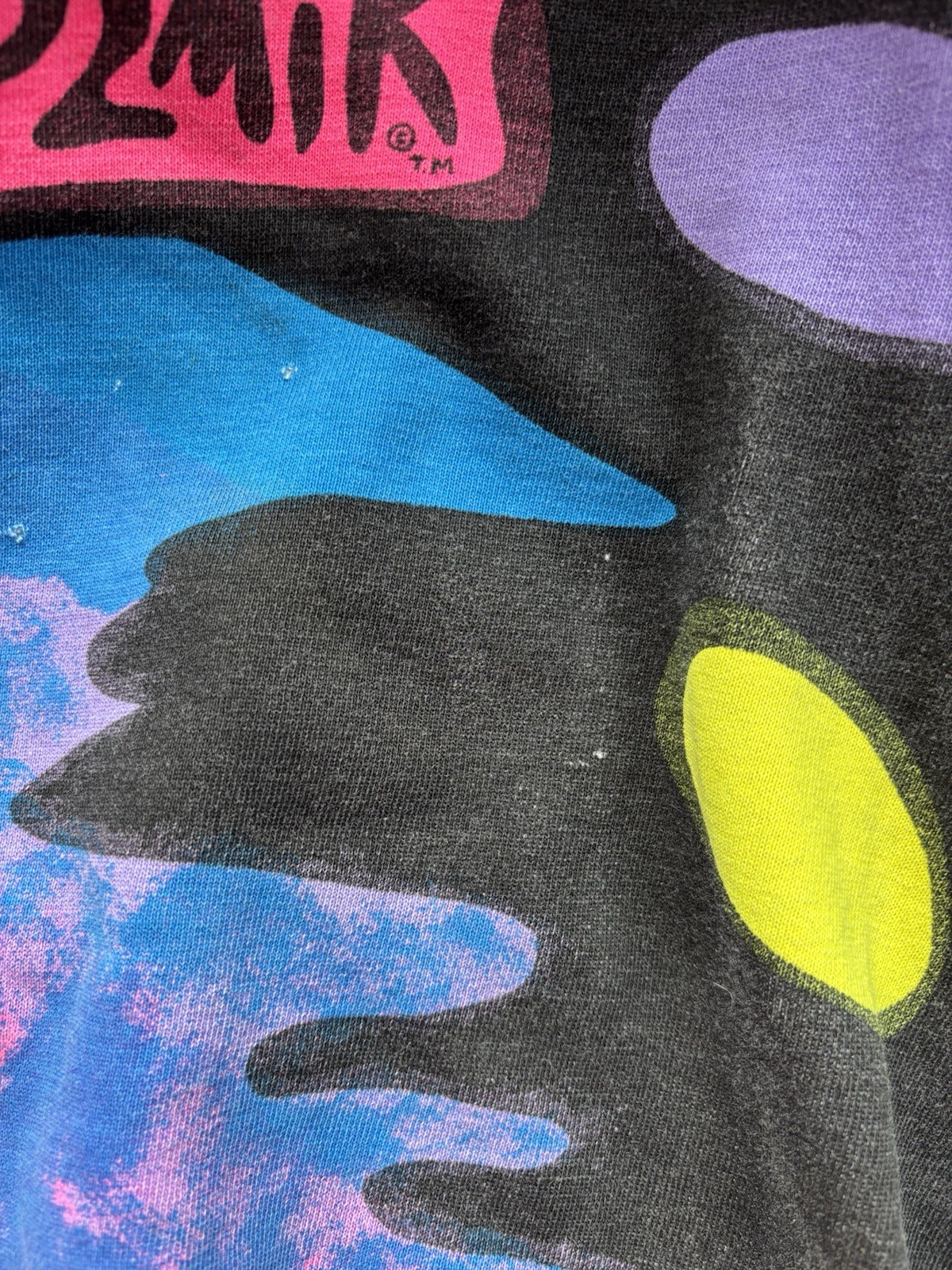 1989 Vintage Hand painted Neon Kozmik Crewneck Sweater Size XL.