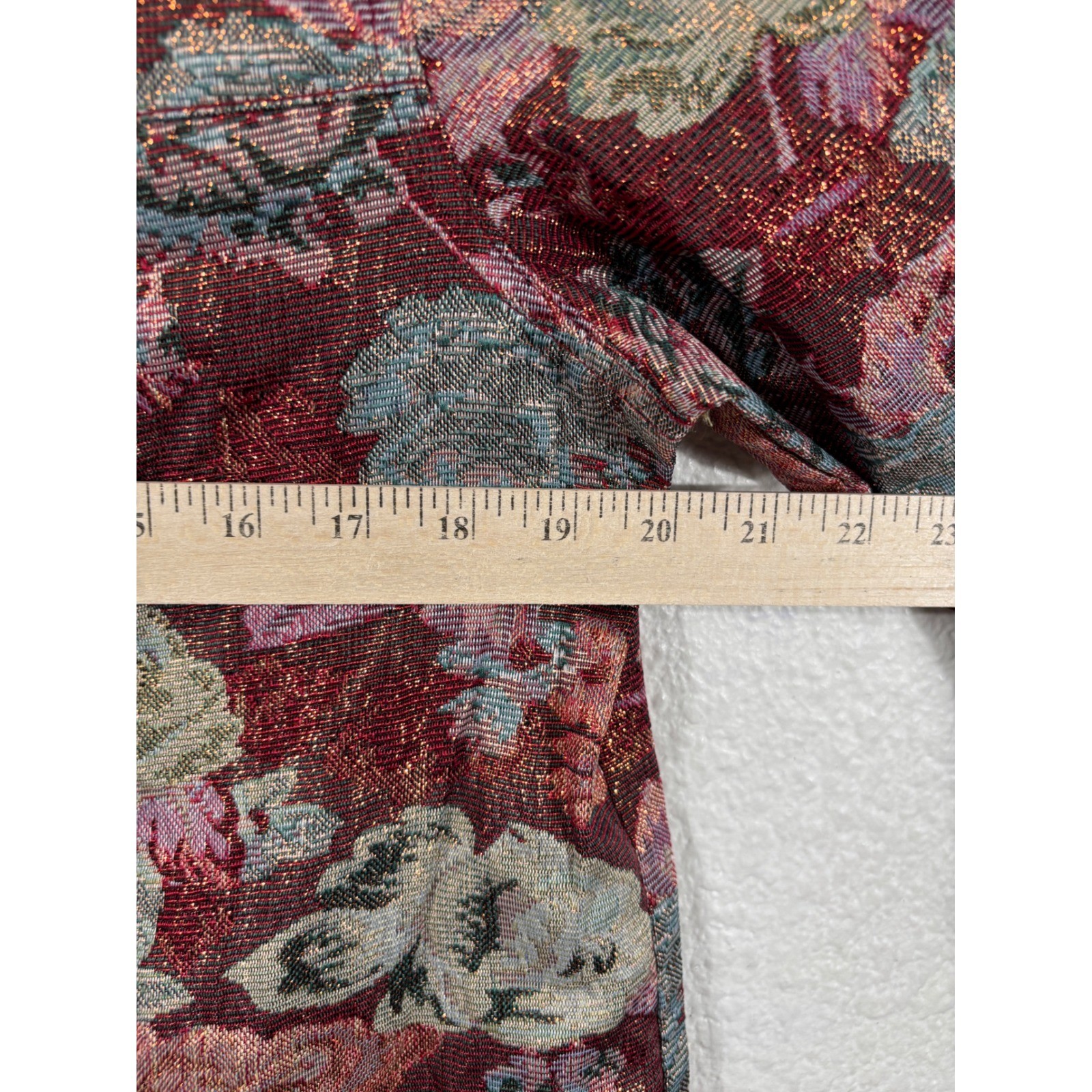 Bedford Fair Jacket Womens L Multicolor Vintage Y2K Metallic Floral Cottagecore