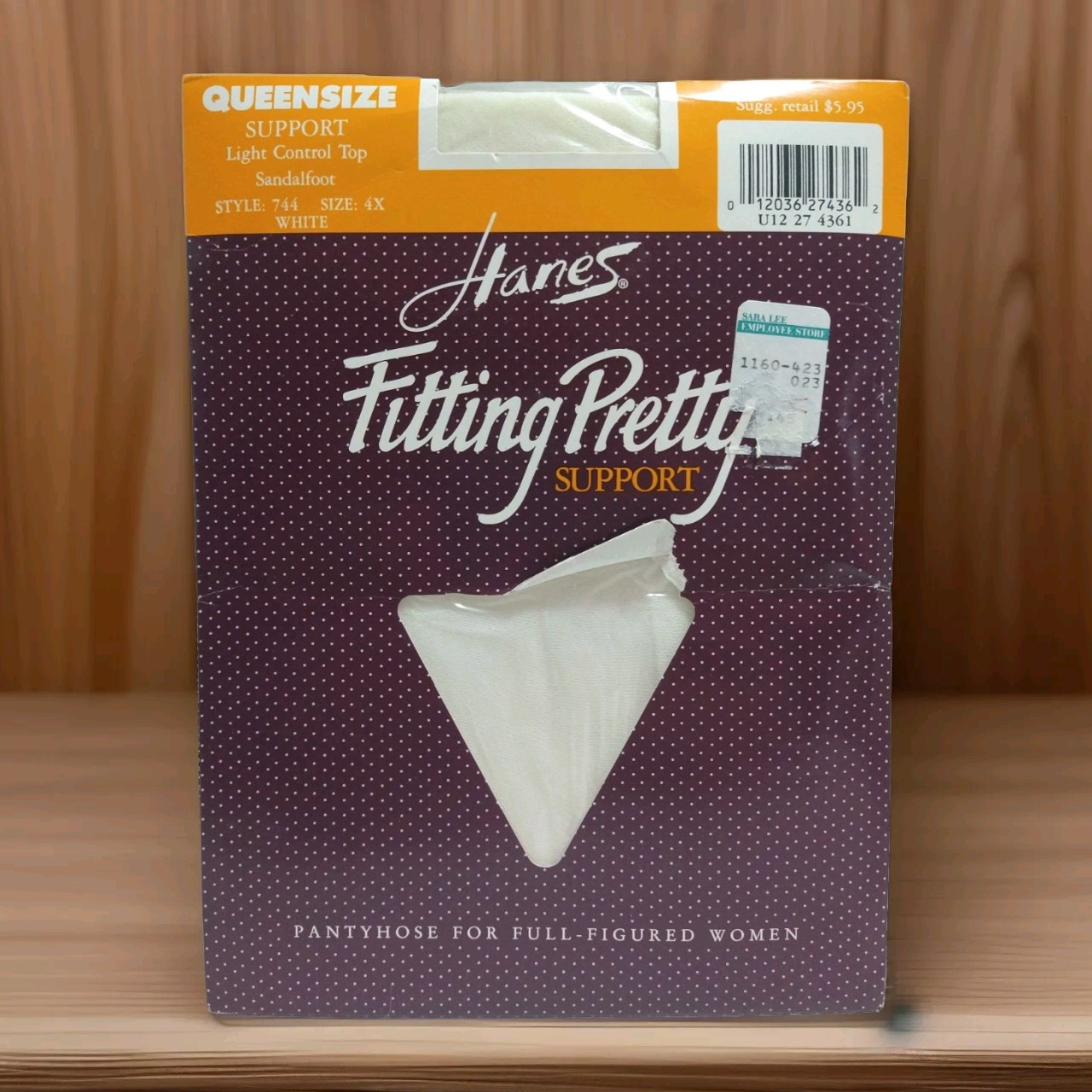 Vtg Hanes Fitting Pretty Ultra Sheer Pantyhose Light Control Queen Size 4X Ivory