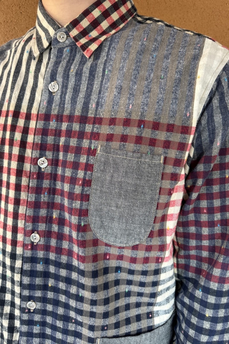 BlueTrick Round-Hem Shirt, Panel Check (Men&rsquo;s)
