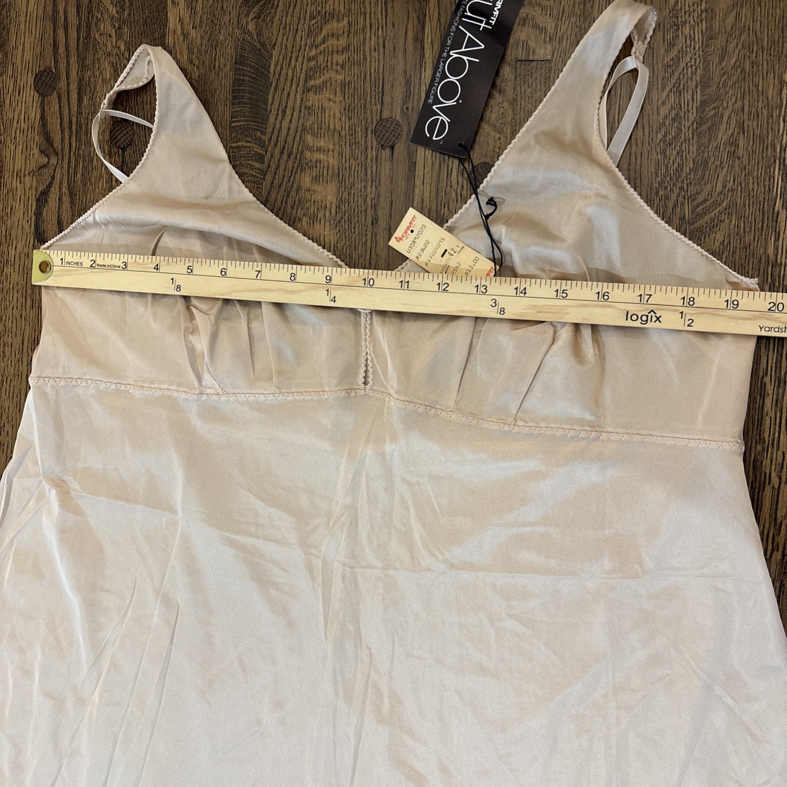 vintage formfit a cut above full length beige nude slip 42 tall