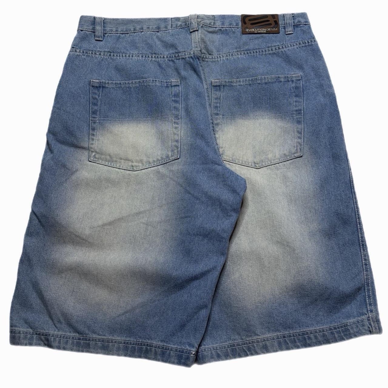 Vintage Y2K 2000s Evolution In Design Light Wash Baggy Jean Shorts Size 40
