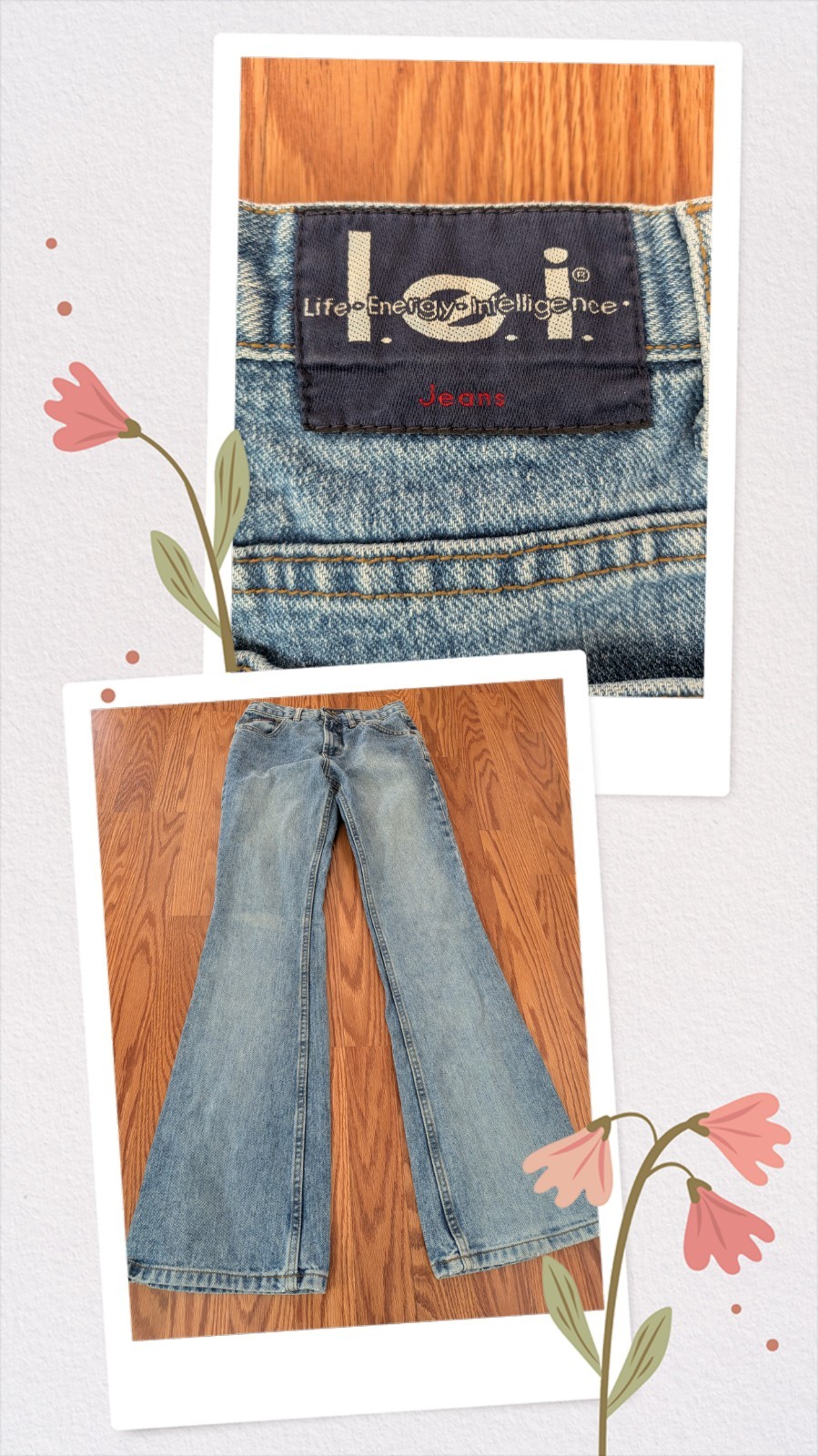 Vintage Y2K LEI low rise flare jeans 90s Life Energy Intelligence bootcut size 1