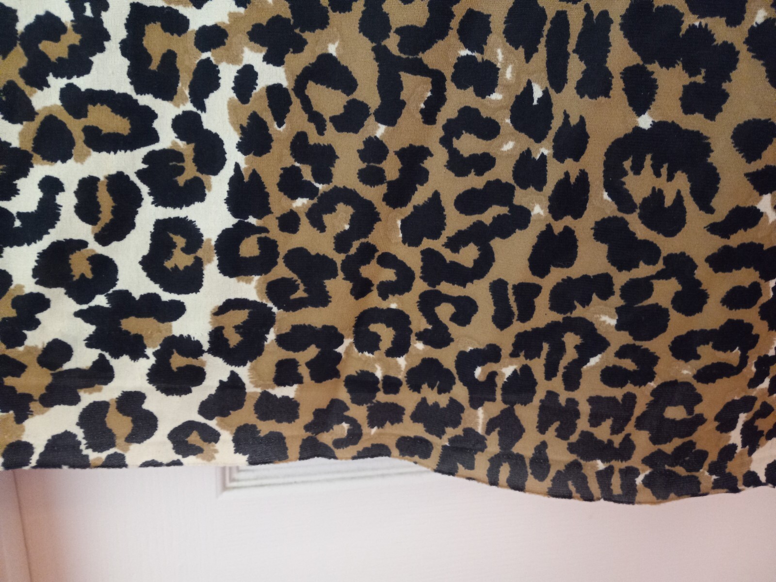 Vintage 60s Leopard Nylon High Collar Sleeveless Muumuu Nightgown Tiki Oasis L