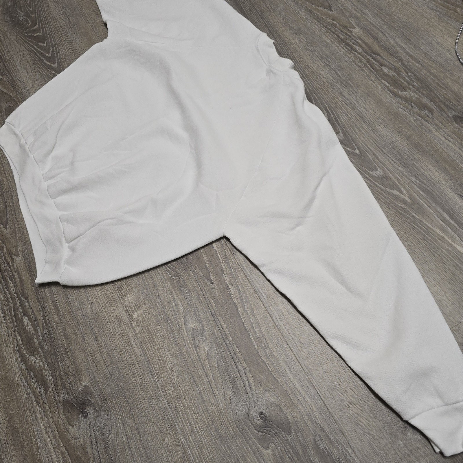 Vintage Ladies Fruit Of The Loom Blank White Sweatshirt USA Made XL Raglan 90s