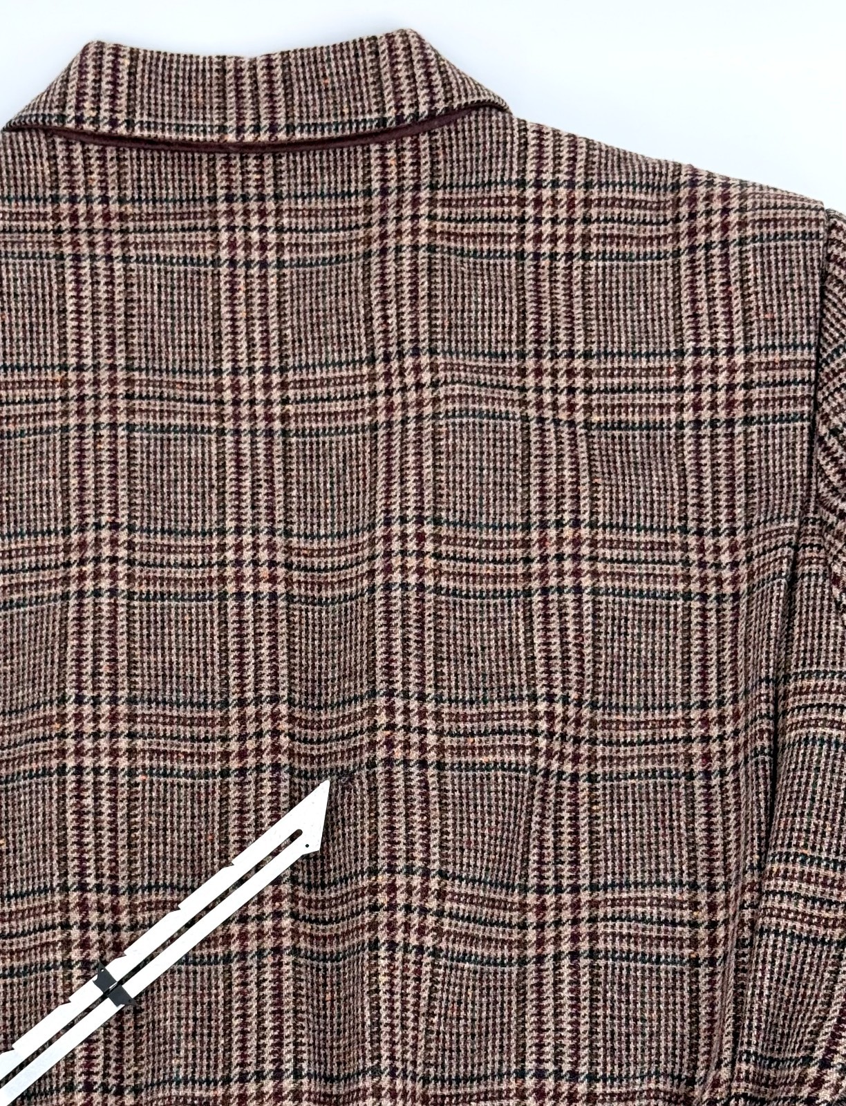 Vintage Toffs 100% Wool Plaid Blazer Jacket Womens 12M Brown Tailored Equestrian