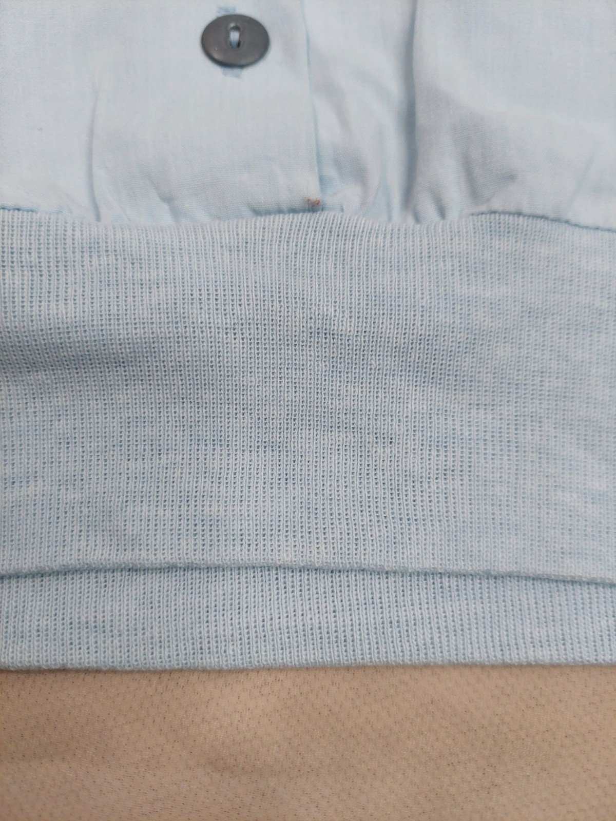 Vintage 80s Blue Blouson Blouse Buttons Banded Hem Dolman Sleeve Minimalist M