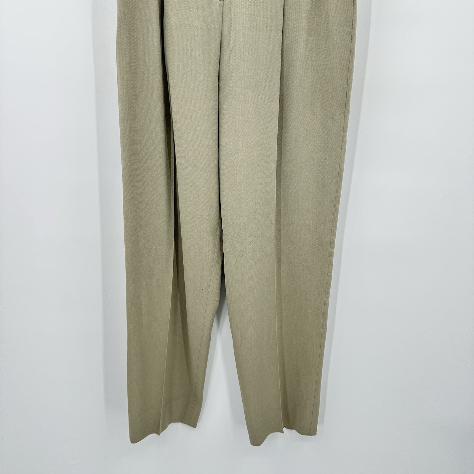 CALVIN KLEIN COLLECTION PANTS vintage 90s beige XS 0 2 pleated CBK era 100% wool