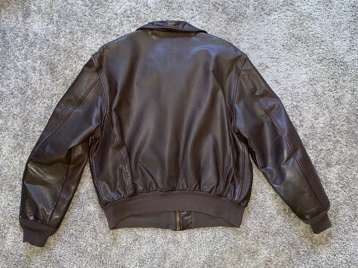 Vtg Cooper Type A-2 Men&rsquo;s Air Force Goatskin Leather Bomber Jacket Size 46R