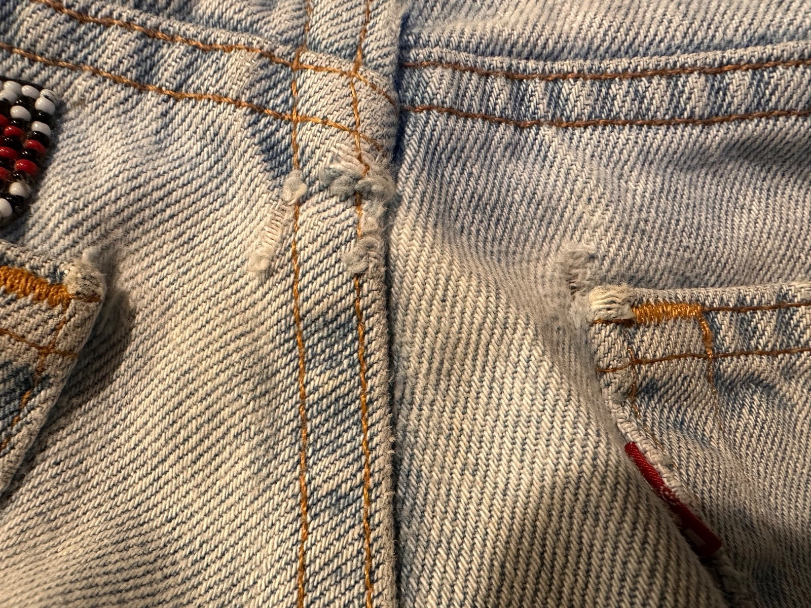 Vintage 1990’s Buzz 18 Beaded Levi’s 505 Jeans Women’s Embellished Upcycled 6 S
