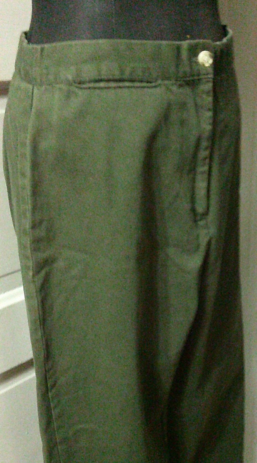 90&rsquo;s CASUAL CORNER ANNEX Olive Green Flat Front Khaki Pants Slacks 10P