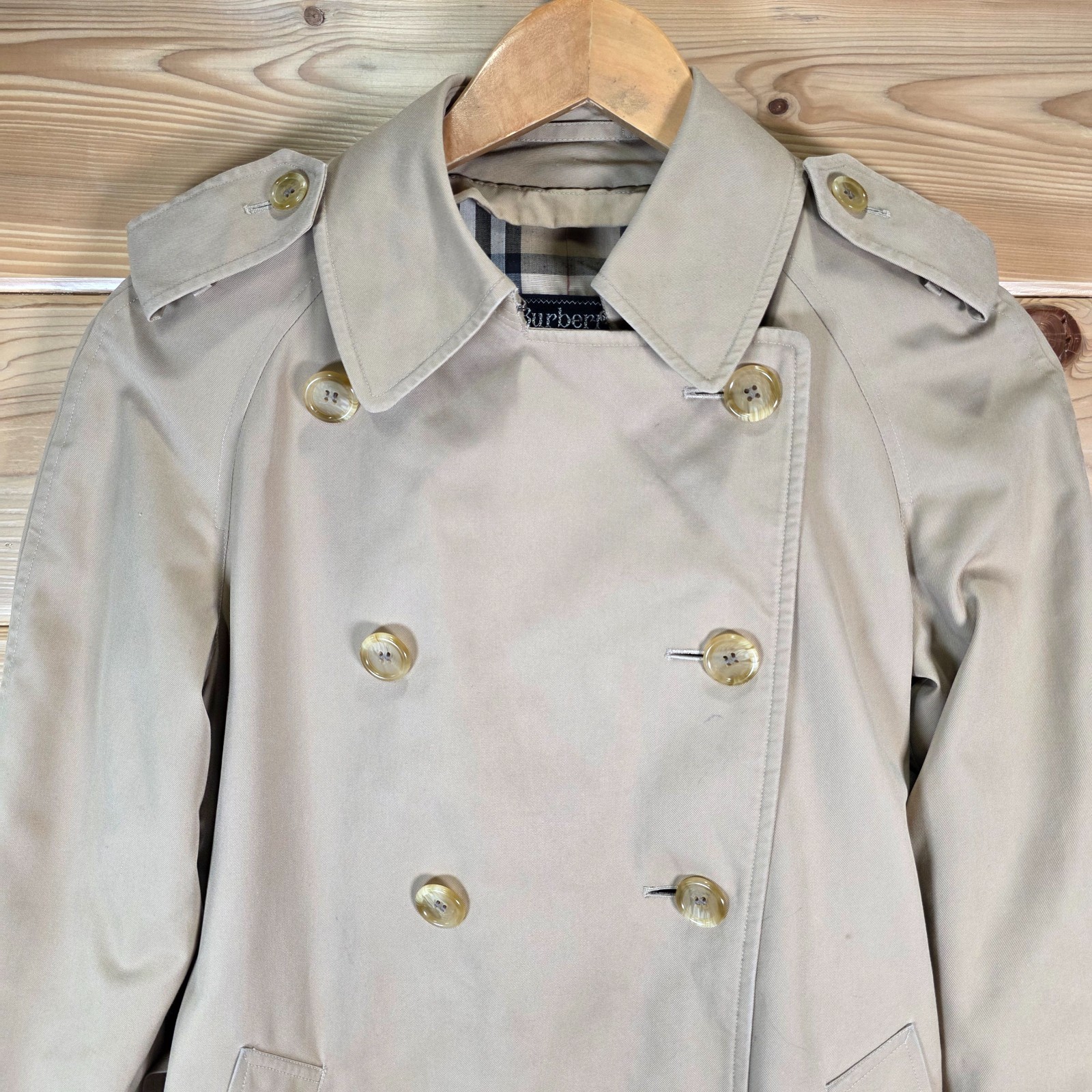 VTG Burberrys Trench Coat Made in England Adult 18X43 Distress READ Burberry