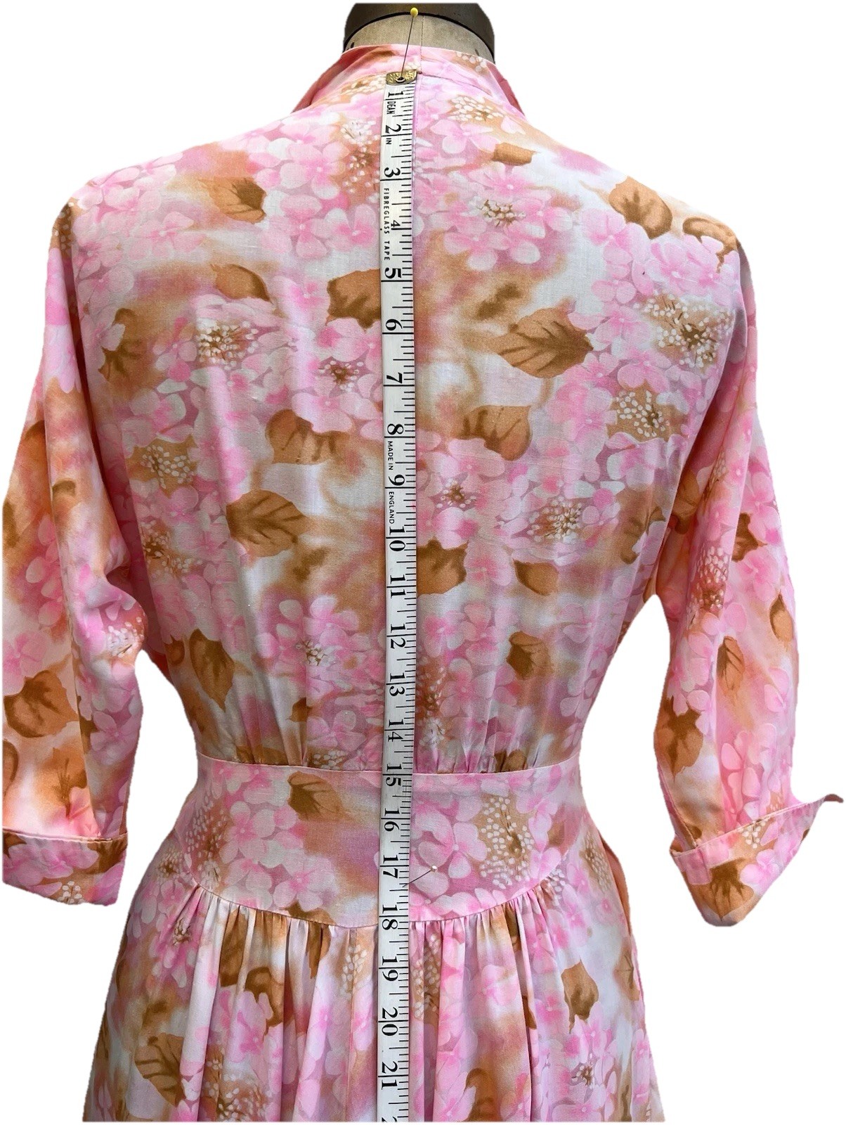 50s 60s Glamour Hostess Gown Floral Cotton Dogwood Print Fredericks of Hollywood