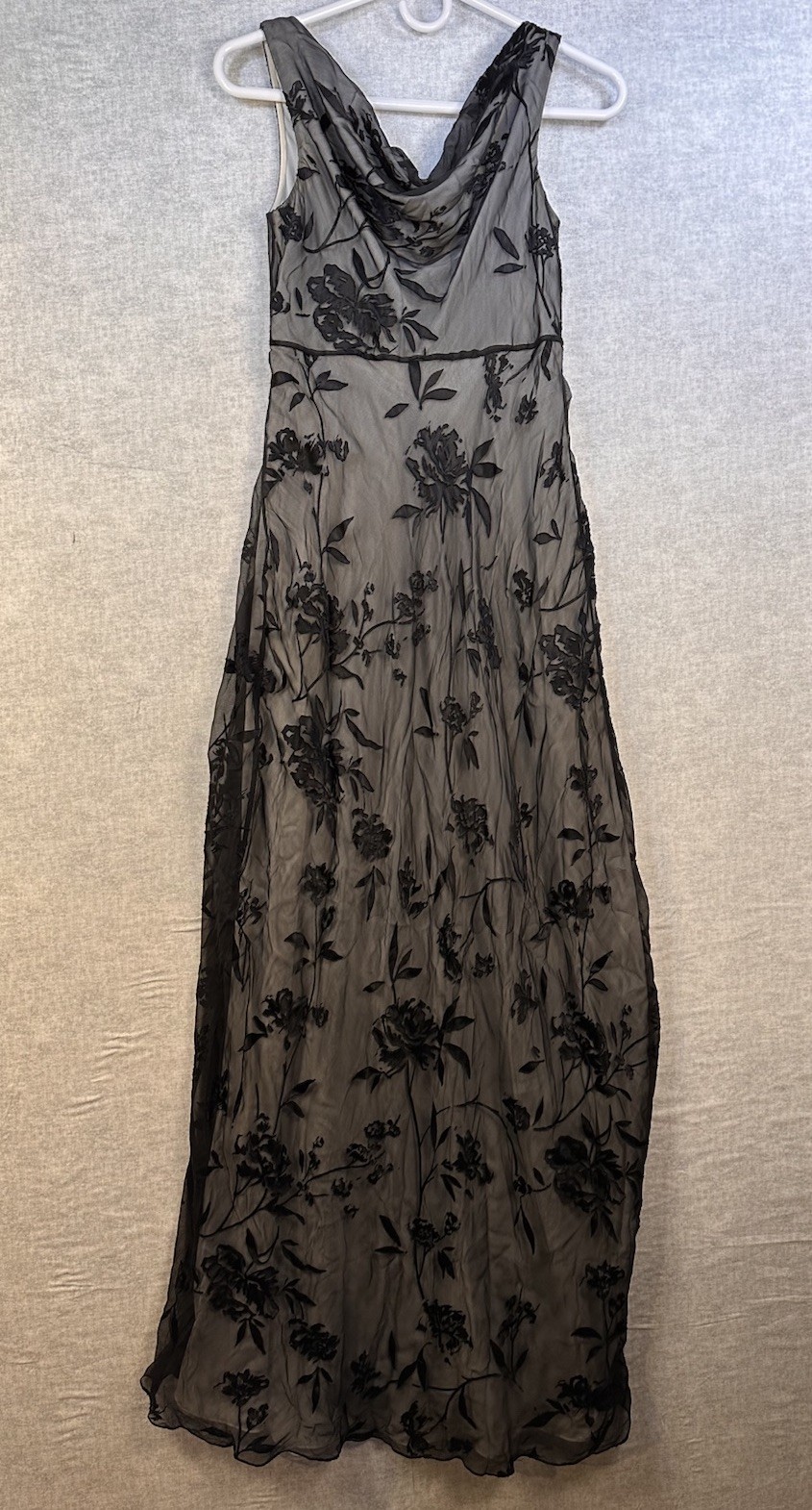 Emanuel Ungaro Sleeveless Black Dress Silk Blend Women’s Size 8 Floral Cutout