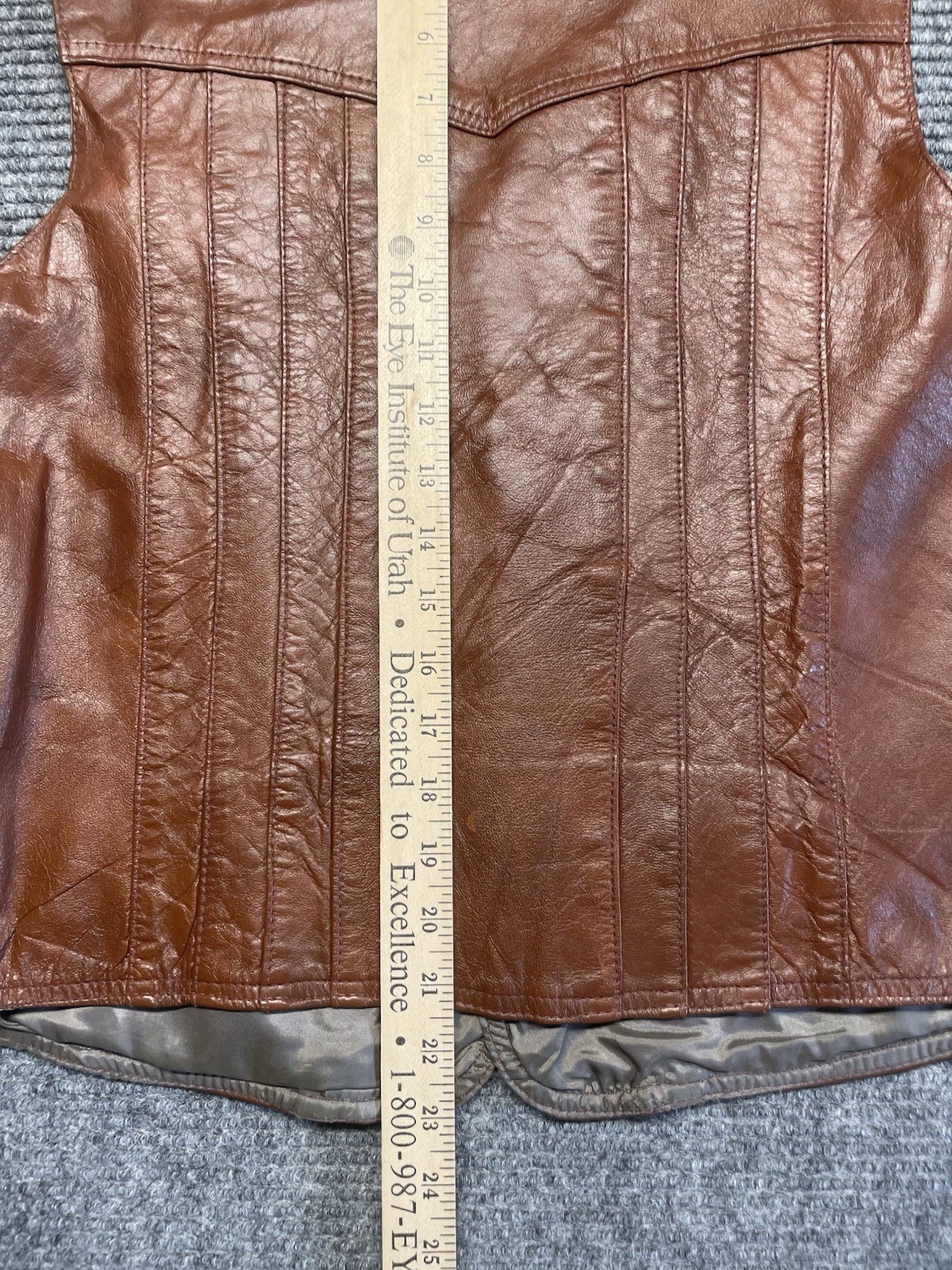 VTG Rustic Genuine Leather Vest Large (42) Mexico Cowboy Ranch Style Motorcycle