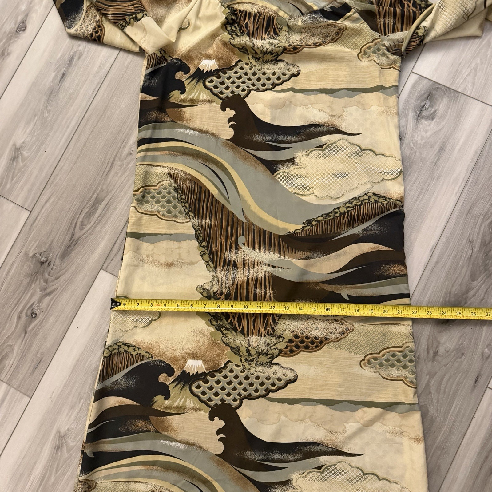 Vintage Alice Of California Earthy Tones Maxi Dress Size S / M Long Sleeve READ